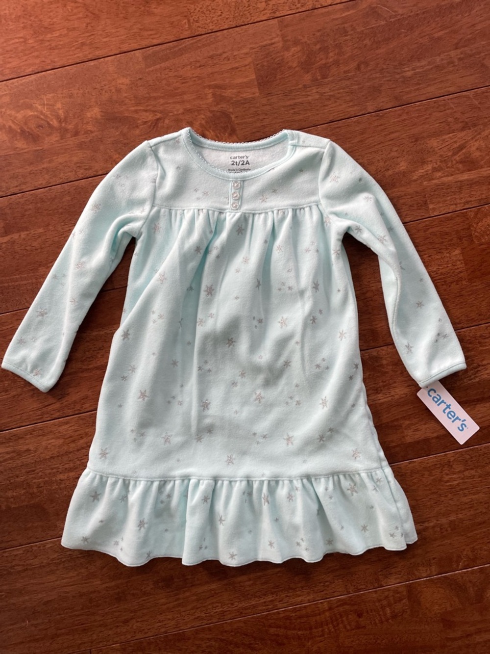 Carter's Light blue Star-Accent Long Sleeve Nightgown